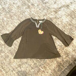 Hayden girls olive green blouse, medium